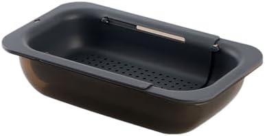 Extendable Sink Colander for Vegetables Pasta Collapsible Strainer BasketBlackDouble sink