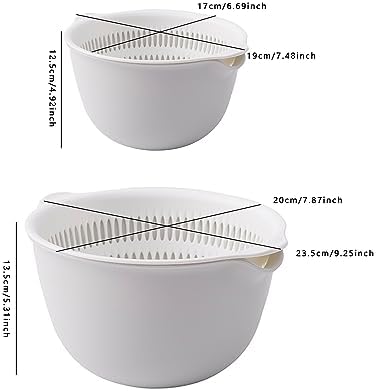 Gourmet Kitchen Set - 2-in-1 Colander Strainer BPA-Free Dishwasher-Optional