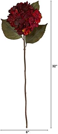 32in Realistic Hydrangea Artificial Flower Set - 6 Piece