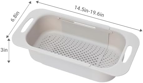 Beruyu Extendable Colander Collapsible Sink Strainer Basket Gray