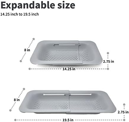 Makerstep Expandable Over the Sink Colander - Perfect Fit for Kitchen Essentials