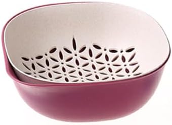 CIYODO Red Kitchen Colander with Washing Bowl