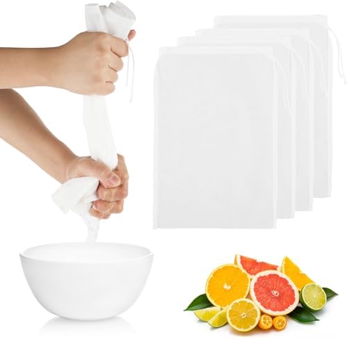 4-Piece Nut Milk Strainer Durable Nylon Mesh Bag