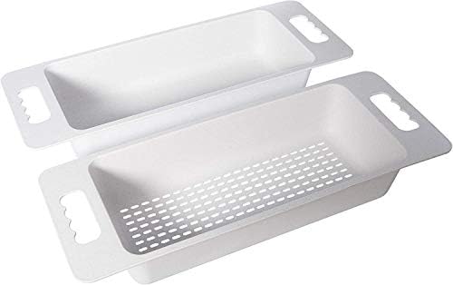 ZUHNE Over-the-Sink Colander Set of 2 Light Grey 1