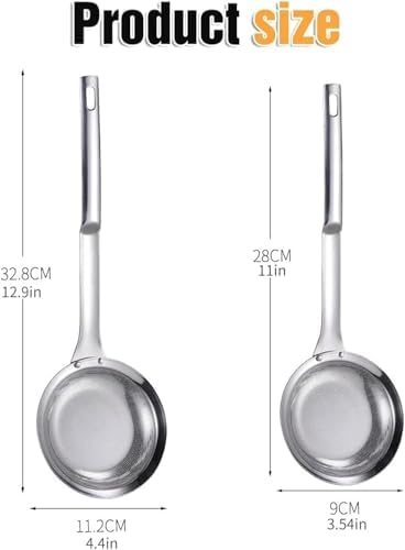 Stainless Steel Fine Mesh Colander with Handle 2PCS