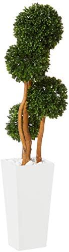 4FT Boxwood Artificial Topiary Tree Planter UV Resistant