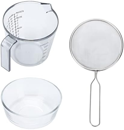 1 Set Glass Measuring Cups Stainless Steel