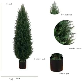 FUBODUN 4ft Outdoor Cedar Tree with Weighted Base
