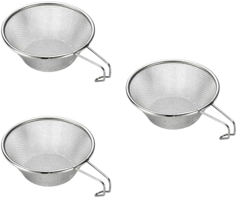 MAGICLULU 3 Pcs Folding Stainless Steel Sieve Strainer for CookingNoodleTea Easy Clean