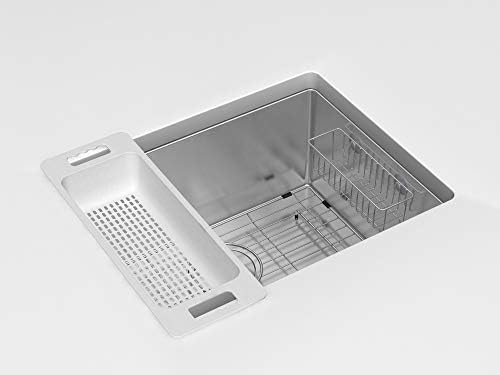 ZUHNE Over-the-Sink Colander Set of 2 Light Grey 1
