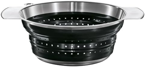 Rsle stainless steel collapsible colander 10-inch black