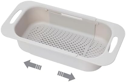 Beruyu Extendable Colander Collapsible Sink Strainer Basket Gray