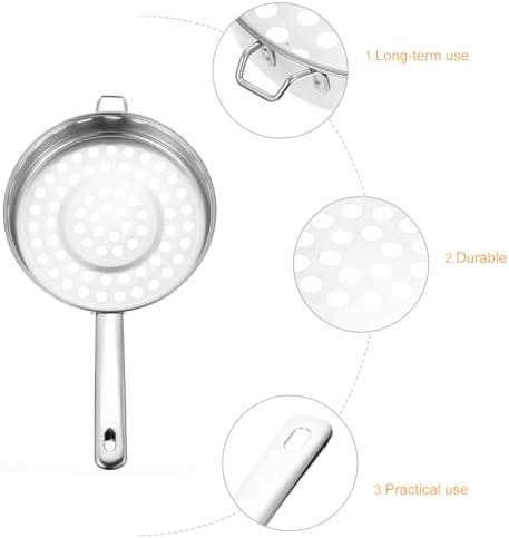 Hemoton Stainless Steel Colander with Long Handle
