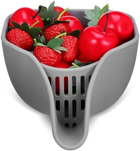 Silicone Drainer Basket with Spout for Kitchen Essential