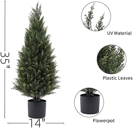 Artificial Cedar Real-Leaf Potted Plant Set