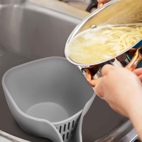 Silicone Drainer Basket with Spout for Kitchen Essential