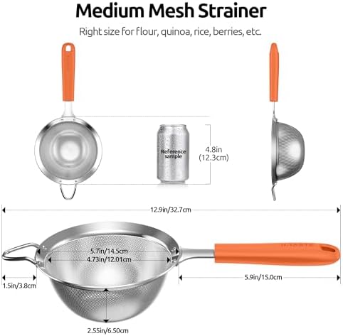 U-Taste 188 Stainless Steel Mesh Strainer Heavy Duty for Kitchen Needs