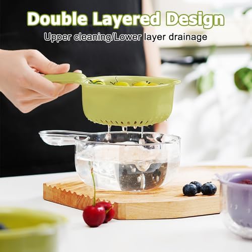 Fruit Strainer Dual-Layer Basket with Handle