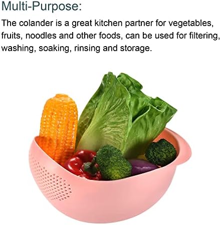 3pcs Rice Sieve Plastic Colander Kitchen Drain Basket with Handles