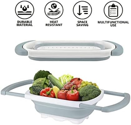Collapsible Silicone Strainer Set for StudyPasta Veg Fruits Heat-Resistant Space-Saving