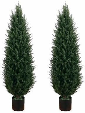 FUBODUN 4ft Outdoor Cedar Tree with Weighted Base