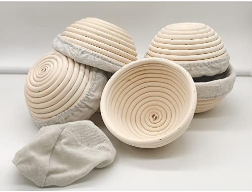 6 PCS Natural Rattan Banneton Proofing Baskets for Bread Baking