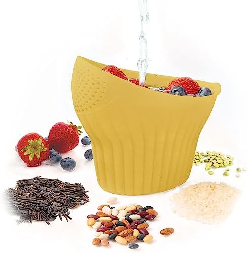 Talisman Designs 2-in-1 Measure Rinse Strain Yellow