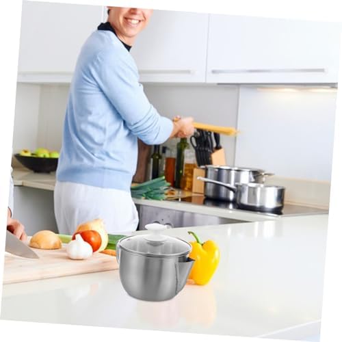 BEBEMOKO 304 Stainless Steel Grease Separator with Glass Lid