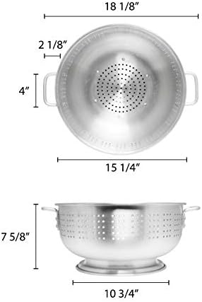 Thunder Group Aluminum Colander with Handle 12 Quart