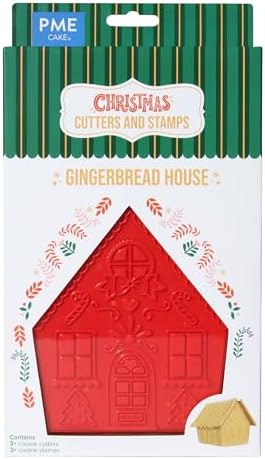 PME Christmas Cookie Cutters Stamps Gingerbread House Set of 3