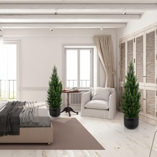 Stylish Cedar Christmas Tree Artificial Topiary for Home Decor