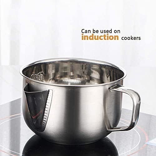 1200ml Stainless Steel Oil Fat Separator with Glass Cover Soup Grease Strainer