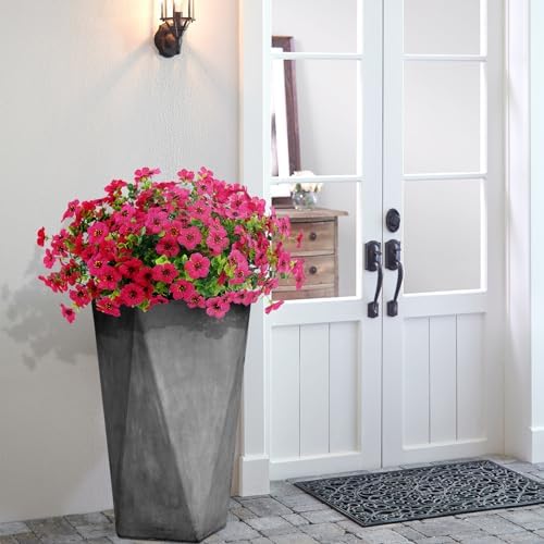 10 Bundles Artificial Faux Flowers for Outdoor Decor
