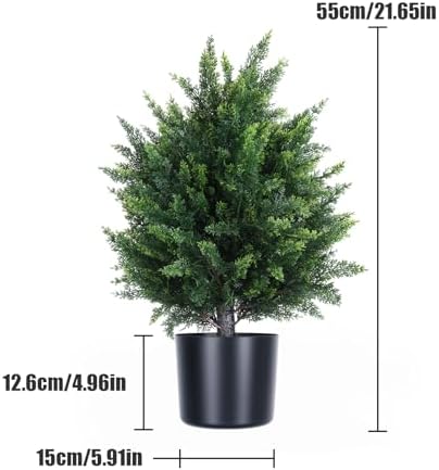 2165 Artificial Cedar Topiary Ball Tree Set of 2