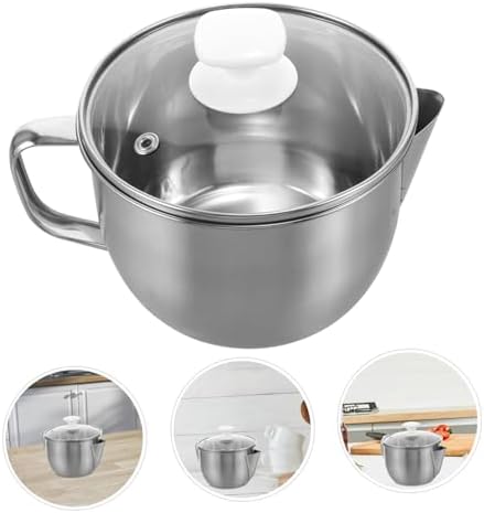 BEBEMOKO 304 Stainless Steel Grease Separator with Glass Lid