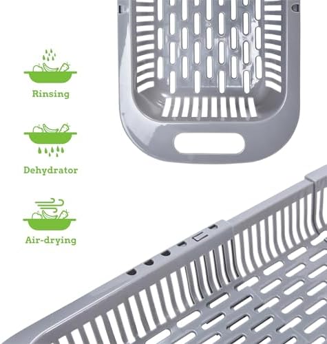 Nourished Essentials 19 Inch Over The Sink Colander - Grey