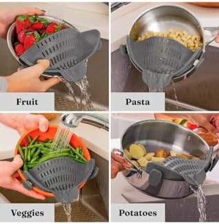 Adjustable Silicone Pot Strainer for Kitchen Use