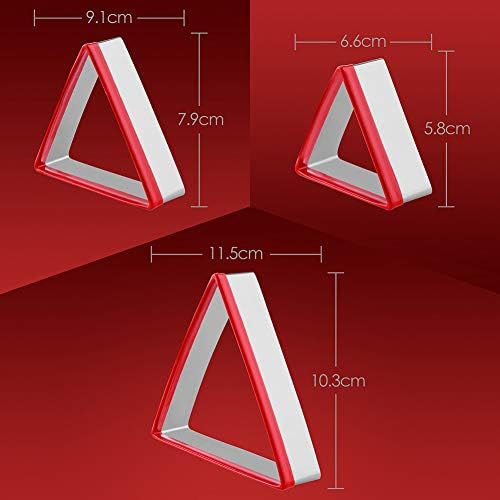 3-Piece Triangle Cookie Cutters Set Heavy Duty Baking Tool
