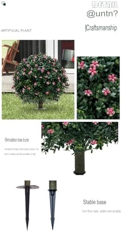 2-Piece Ball Tree Set for Porch Fake Bush Tree