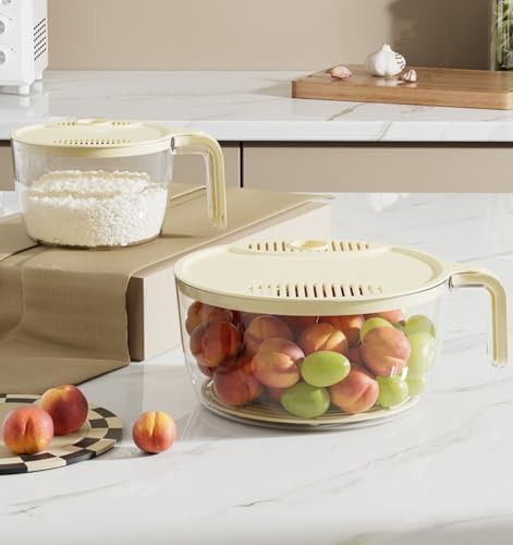 Versatile Fruit Vegetable Washer with Rice Strainer for Easy Cleaning