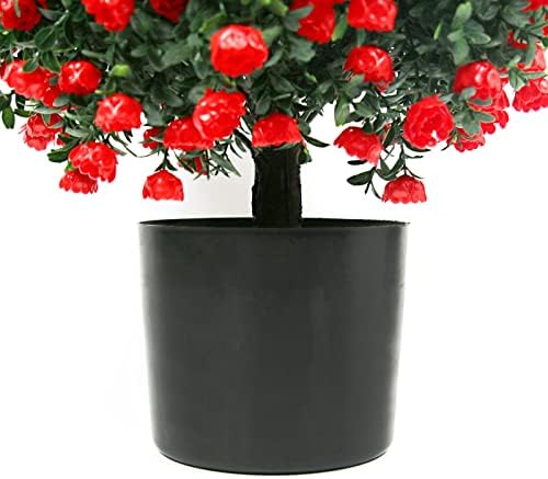Sunnyglade 216 Tall Artificial Rose Topiary 2-Piece UV-Resistant Potted Set