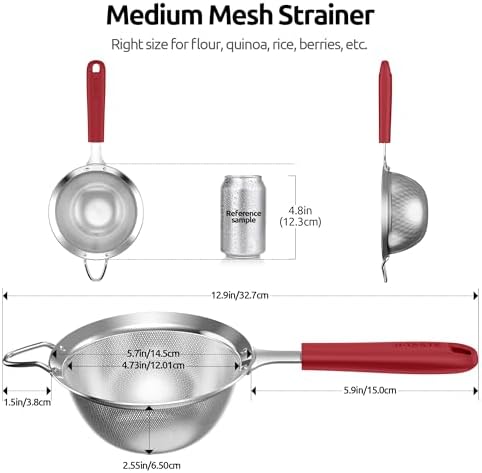 U-Taste Medium Fine Mesh Strainer 188 Stainless Steel