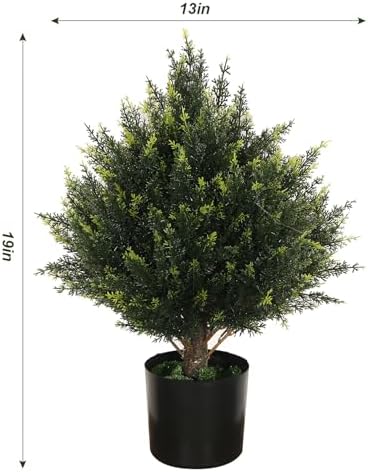 Natural-Looking 19 Artificial Cedar Tree Potted Topiary