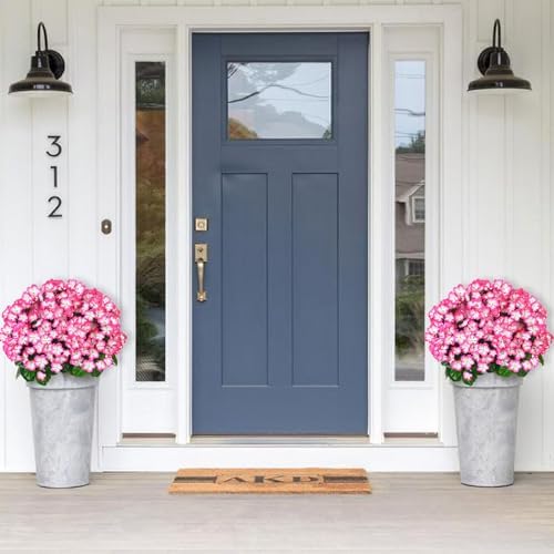 Vibrant 20 Potted Fake Geraniums Outdoor Topiary - No Assembly Required
