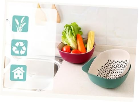 CIYODO Red Kitchen Colander with Washing Bowl