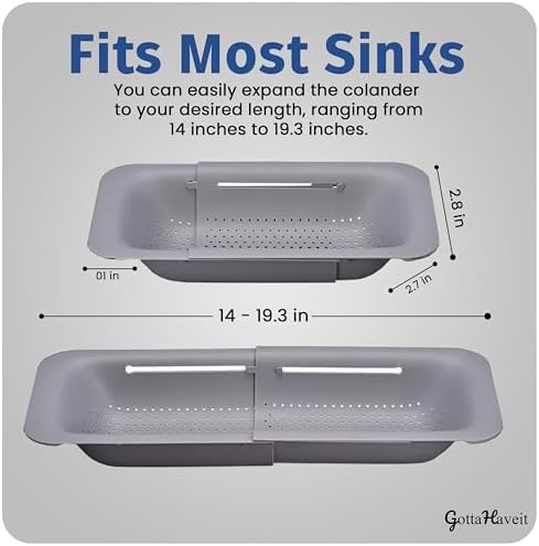 GottaHaveit Over The Sink Collapsible Strainer Basket Set - 2Pack for Kitchen Use