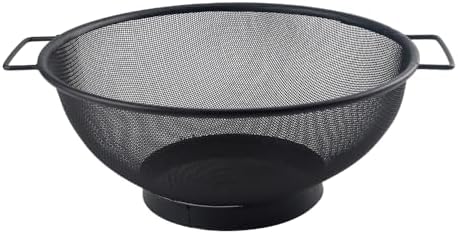 Senvasfa 5Pcs Black Kitchen Colander Set with Strainer and Splatter Screen