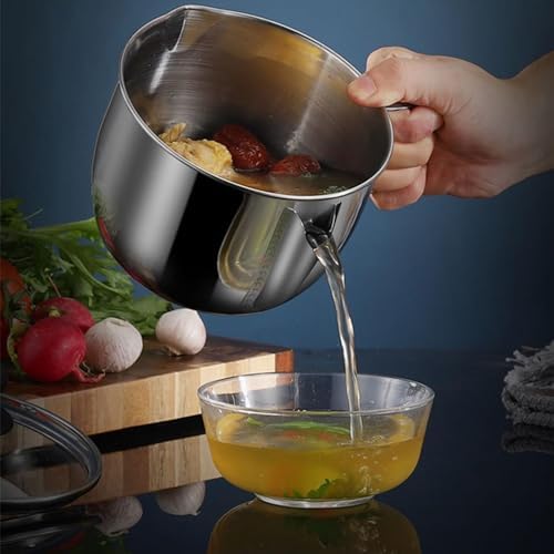Stainless Steel Fat Separator 1000ml with Glass Lid