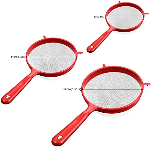 3-Piece Plastic Mesh Strainer with Long Handle