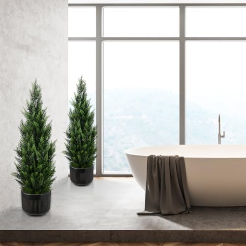 Stylish Cedar Christmas Tree Artificial Topiary for Home Decor